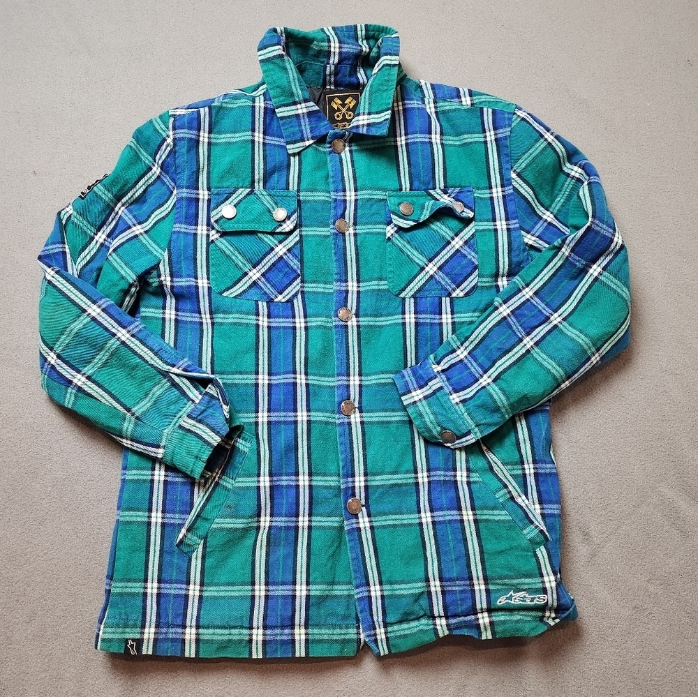 Vintage Alpinestars Flannel Jacket Shirt Shacket Lined Quilted Jacket